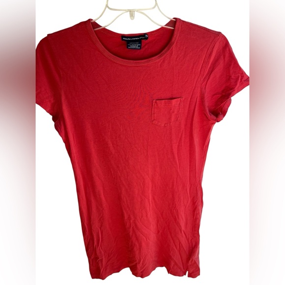 Ralph Lauren Sport Women’s Classic Basic Red Pocket‎ Tee Cotton Dress Size Small - Picture 1 of 6